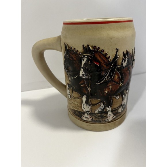 Budweiser Other - Vintage Budweiser Champion Clydesdales Promotional Ceramarte Mug Beer Stein 1981